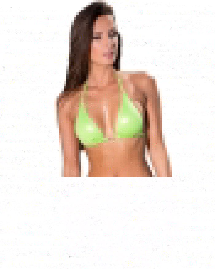 Brazil | Maillot de bain tanga bikini brésilien métallisé vert